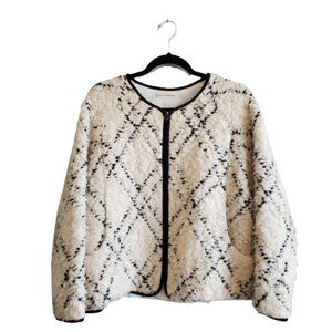 Ulla Johnson Amal Plaid Collarless Full Zip Jacket